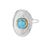 Green Opal Stone Rings for Women Open Adjustable Stainless Steel Sun Finger Ring 2023 Trend Wedding Band Jewelry anillos mujer
