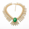 Green Patterned Gem Crystal Statement Necklace Perfume Women Exaggerated Party Necklace Dress Match Jewelry