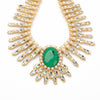 Green Patterned Gem Crystal Statement Necklace Perfume Women Exaggerated Party Necklace Dress Match Jewelry