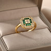 Green Square Zircon Rings For Women Stainless Steel Religious Style Crystal Ring 2023 Trend Boho Aesthetic Jewelry anillos mujer