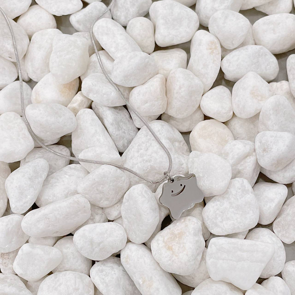 Green Transparent Crystal Love Heart Pendant Necklace Cloud Smiley Necklaces 2022 Trend Vintage Metal Beaded Necklace for Women