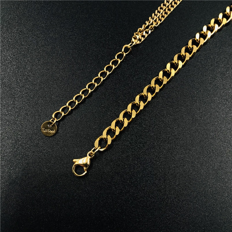 Green Zircon Cuban Chain Women Anklet Stainless Steel Summer Beach Gold Color Necklace On Hand Anklet For Women Jewelry Gift