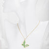 Green Zircon Lucky Butterfly Pendant Female Rhinestone Shining Statement Crystal Charm Choker Necklace for Woman Wedding Gift