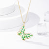 Green Zircon Lucky Butterfly Pendant Female Rhinestone Shining Statement Crystal Charm Choker Necklace for Woman Wedding Gift