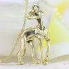 Greyhound Necklace Galgo Adopt Rescue Whippet Dog Shape Gold Filled Bronze Inspired Chain Necklace For Women