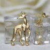 Greyhound Necklace Galgo Adopt Rescue Whippet Dog Shape Gold Filled Bronze Inspired Chain Necklace For Women