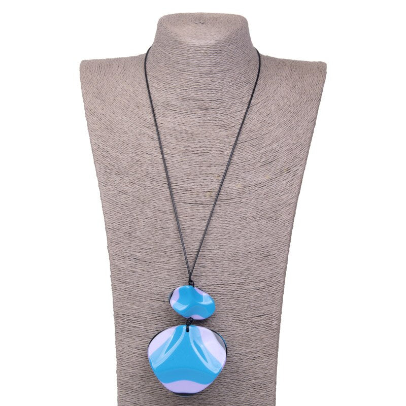 GuanLong Vintage Rope Long/Pendant Necklaces Charms Heart Custom Necklace Women Designer Acrylic Necklace Jewelry Female