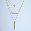 Guarantee 100% 925 sterling silver gold color micro pave clear c sparking multi layer necklaces for women