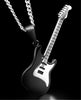 Guitar Necklace For Men/Women Music Lover Gift Black/Gold Color Stainless Steel Pendant &amp; Chain Hip Hop Rock Jewelry