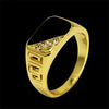 H:HYDE Fashion Sliver & Gold Colors Alloy Rhinestone Men Ring Personality Simple Design Wedding anillos Party Jewelry Size 7-12