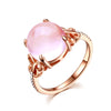Rose Gold Color 3 Design Fashion Luxury Big Opal ring For Women Pink Natural Stone Promise Rings Jewelry bague