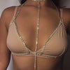 women  Rhinestone Crystal handmade Long Necklace chest chain sexy romantic underwear chain jewelry accessories