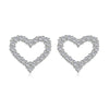 925 Stamp Silver Color Zircon Earrings Heart LOVE Studs Earring Women Wedding Fine Jewelry Engagement