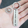 compass charm pendant keychain engraved words pendant keyring no matter when