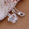 Fine 925 Stamped Silver crystal diamond crown Pendant Necklace for woman Holiday gift wedding party  designer Jewelry