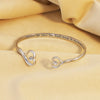 Crystal Double Heart Bowknot Bracelet Engraved NOT SISTERS BY BLOOD BUT SISTERS BY HEART Bangle Friendship Jewelry Gift