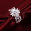 925 Stamp Silver Color Personalized Jewelry Double-Deck Zircon Rings For Women Engagement Wedding  Gifts 2022 Trend