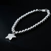 Popular brands 925 sterling silver fine 4MM Beads Chain Star Pendant Bracelets for women party Wedding Jewelry gifts
