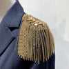 1PC Decorative Shoulder Pad Jewelry Tassel Rhinestones Gold Epaulettes Clothing Accessories Brooch Epaulet Shoulder Brooches