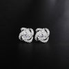 noble 925 Sterling Silver Shiny crystal studs Earrings for Women party wedding Jewelry Christmas Gifts