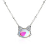 Crystal Necklace For Women Cat Pendant 925 Stamp Korean  Quality Fine Jewelry Aesthetic Accessories GaaBou