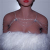 Unique Rhinestone Shoulder Chain Wedding Bridal Jewelry Sexy Shoulder Body Chain Bling Crystal Water Drop Necklace