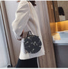 Small Fresh Flower Chain Shoulder bag women  Sweet Lace Round Handbags Female PU leather Crossbody Bags