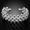 Street Beautiful Grape beads bangles 925 sterling Silver cuff Bracelets for Women Wedding Party  Jewelry Gifts
