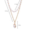 Net red simple neck jewelry necklace women's short double pearl temperament all-match clavicle chain