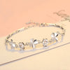gorgeous 925 sterling Silver Zircon Lucky Clover Bracelets crystals chain For Women Valentines Gift Wedding cute Jewelry