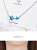 Female 925 Stamp Silver Color Blue Star Crystal Pendants And Necklaces For Women Wedding Jewelry 2022 Party Gifts