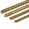 1 Meter Solid Brass Flat Head Bags Chain Open Curb Link Necklace Wheat Chain None-polished Bags Straps Parts DIY Accessories