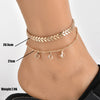 HI MAN 2pcs/lot Bohemian Crystal Pendant Malt Chain Anklet Women Summer Beach Party Casual Jewelry Accessories