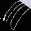 925 Silver Colour 2mm Chain Necklace For Women 16/18/20/22/24/26/28/30 Inch Jewelry Accessories  GaaBou