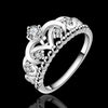 925 Sterling Silver fine crystal noble crown Rings For Women Party Holiday gift   wedding accessories Jewelry