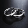 Fine 4CM smooth circle hoop Earrings for Women 925 Sterling Silver Jewelry Christmas gifts party wedding