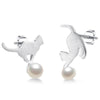 Cat 925 Sterling Silver Jewelry  Pearl Classic Stud Earrings For Women Retro Trendy Wedding Girls Gift Christmas