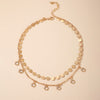 Tocona Shiny Crystal Stone Tassel Choker Neckalce for Women Gold Water Alloy Metal Clavicle Chain Party Jewelry Accessories