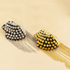 1Pc Punk Gothic Rivet Spike Epaulet Shoulder Board Mark Tassel Brooch Jewelry