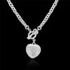 Pretty fine Crystal romantic Heart Key 925 Stamped Silver necklace for women Christmas gifts party wedding Jewelry