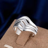charms 925 Sterling silver Water ripple Rings For Women Wedding Party Christmas gifts kpop Jewelry
