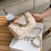 Candy Color Graceful Women's Bag 2022 Chain Single Shoulder Slant Ring Bag Simple Metal Decoration Small Square