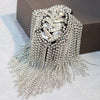 Shiny Tassel Rhinestone Epaulet Brooch Handmade Clothing Accessories Shoulder Jewelry Crystal Chain Epaulette