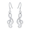 noble 925 Sterling Silver Romantic music note drop Earrings for Women Holiday gifts Party wedding Jewelry