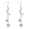 925 Stamp Silver Color Balls Long Hanging Earrings Tassel Drop Dangle Earring For Women Accessories Jewelry Christmas