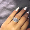 Trendy Bohemian Crystal Inlaid Ring Women's Ring Geometric Square Crystal Embedded Ring Accessories Party Jewelry