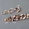 Woman Handbag Accessory Parts Beige Leopard Acrylic Resin Chain  Amber Strap Women Shoulder Cute Clutch Chains