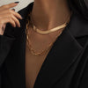 RUI JIA DUSK 2022 European and American ladies ins cold wind simple snake bone trendy metal hollow neck chain, chain length 45cm