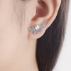 925 Stamp Silver Color Women Charm Jewelry Earrings Butterfly Zircon Stud Earing Christmas Charm Girls Gifts
