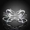 designer Big Butterfly crystal wide 925 sterling Silver bangles for Women wedding Party noble Jewelry Gifts